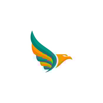 Eagle logo with color motif on white background. company logo. vector