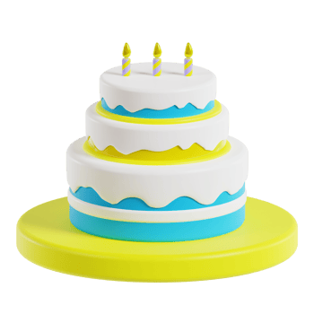 3D Birthday Cake png