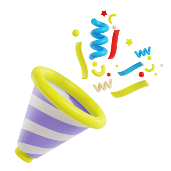 3D Party Popper png