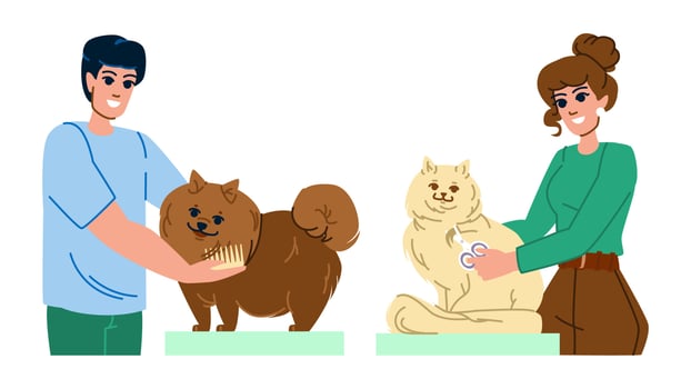pet groomer vector