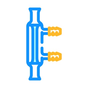 water condenser chemical glassware lab color icon vector illustration