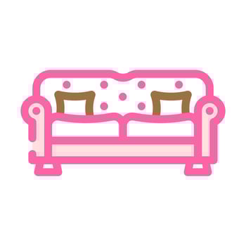 sofa living room color icon vector illustration