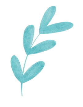 cute decoration blue heart leaf watercolour simple illustration png