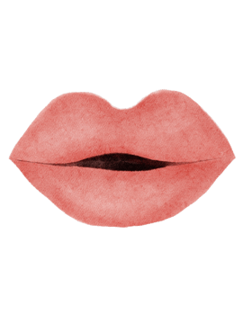 cute classic vintage red lips watercolour illustration png