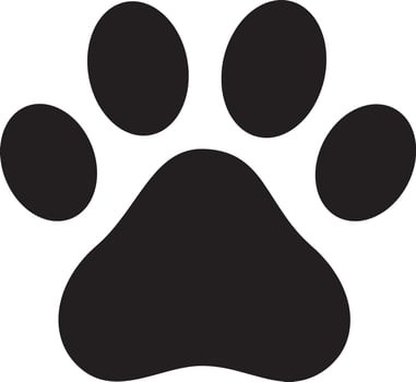 Dog and cat paw print vector icon