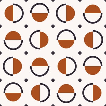 Abstract geometric pattern. Small geometric circle random shape seamless pattern background. Geometric seamless pattern use for fabric, home decoration elements, upholstery, wrapping. vector