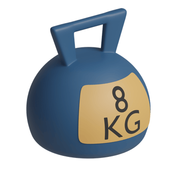 3d rendered 8kg blue kettlebell perfect for fitness design project png