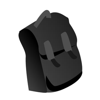 School backpack. Wednesday s style. flat style. Vector illustration