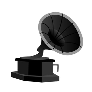 WTurntable clipart cartoon style. Simple cute record player turntable instrument flat vector illustration. Gramophone hand drawn doodle style.