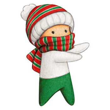 Watercolor hand drawn cute winter character png