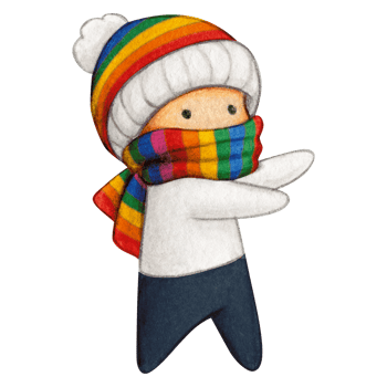 Watercolor hand drawn cute winter character png