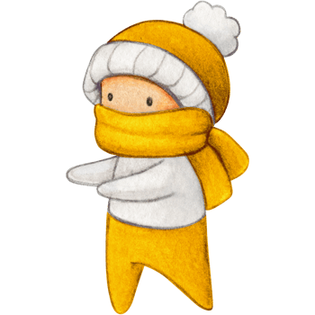 Watercolor hand drawn cute winter character png