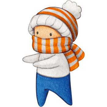 Watercolor hand drawn cute winter character png