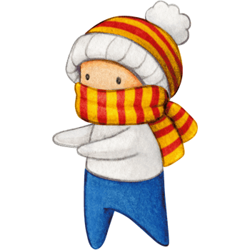 Watercolor hand drawn cute winter character png