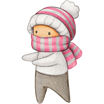 Watercolor hand drawn cute winter character png