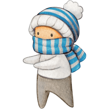 Watercolor hand drawn cute winter character png