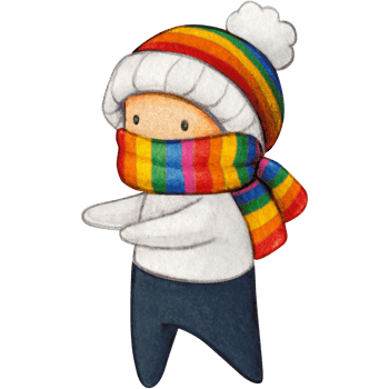 Watercolor hand drawn cute winter character png