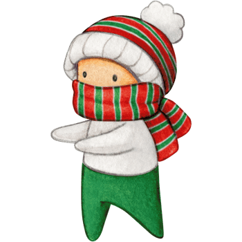 Watercolor hand drawn cute winter character png