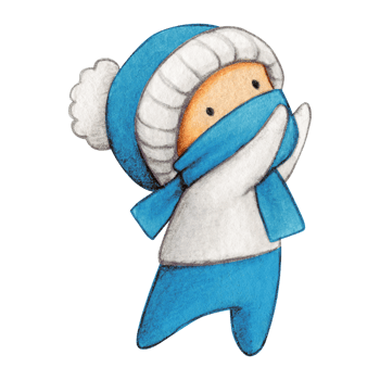 Watercolor hand drawn cute winter character png