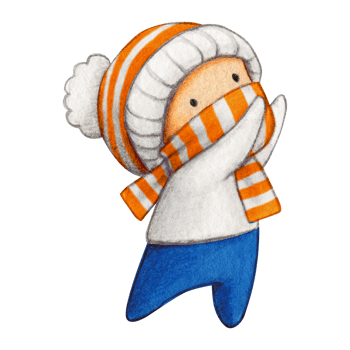 Watercolor hand drawn cute winter character png