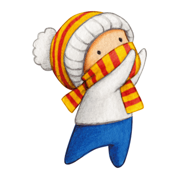 Watercolor hand drawn cute winter character png