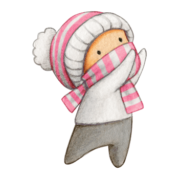 Watercolor hand drawn cute winter character png