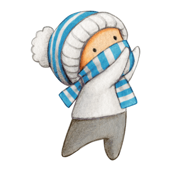 Watercolor hand drawn cute winter character png