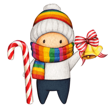 Watercolor hand drawn cute winter character png
