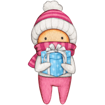 Watercolor hand drawn cute winter character png