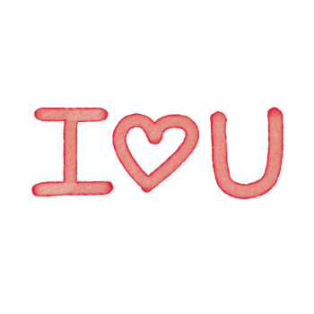 Love and Heart watercolor handdrawn png