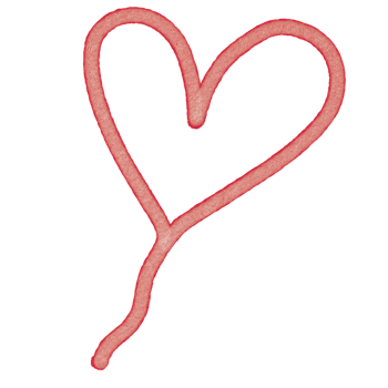 Love and Heart watercolor handdrawn png