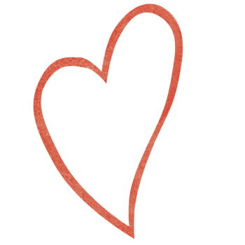 Love and Heart watercolor handdrawn png