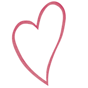 Love and Heart watercolor handdrawn png