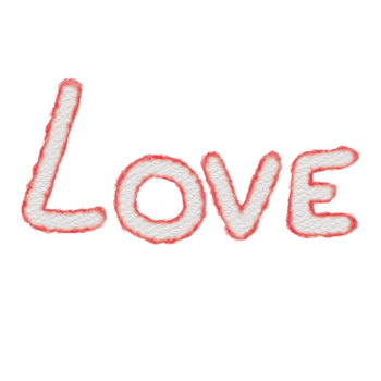 Love and Heart watercolor handdrawn png