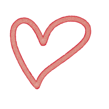 Love and Heart watercolor handdrawn png