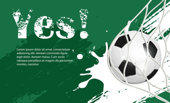 Football flyer, ticket or banner background. Football or soccer ball on modern background. Football cover design template. vector