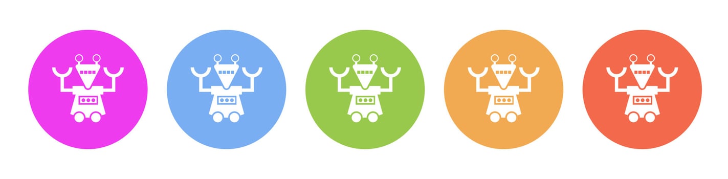 Multi colored icon Robot technology. Button banner round badge interface for application illustration on white background vector
