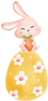 cute sweet kawaii happy smile baby bunny rabbit watercolour cartoon  kid animal spring Easter egg png