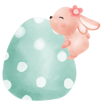 cute sweet kawaii happy smile baby bunny rabbit watercolour cartoon  kid animal spring Easter egg png