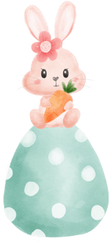 cute sweet kawaii happy smile baby bunny rabbit watercolour cartoon  kid animal spring Easter egg png