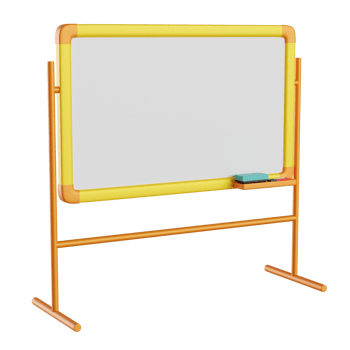 white board standing in classroom, office or etc png