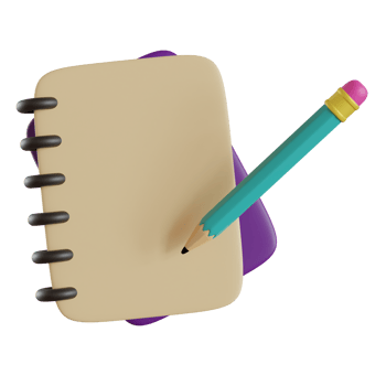 note book with pencils isolated on transparent background png