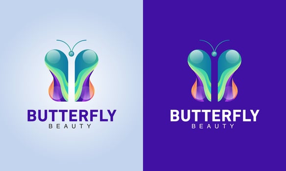 Beautiful Butterfly Beauty Logo Design vector