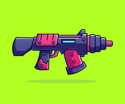Futuristic blaster game. Space alien laser, space blaster, guns and rifles for kids playing vector illustration.