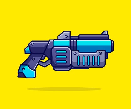Futuristic blaster game. Space alien laser, space blaster, guns and rifles for kids playing vector illustration.