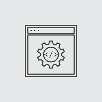 Site, setting, outline, icon. Web Development Vector Icon. Element of simple symbol for websites, web design, mobile app, infographics. Line symbol for website design on white background