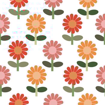 cute sumflower seamless pattern vector