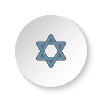 Round button for web icon, Judaism symbol. Button banner round, badge interface for application illustration on white background vector