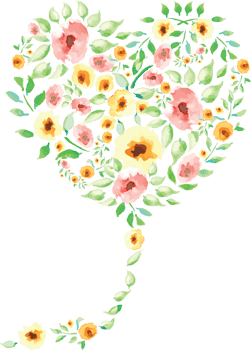 Watercolor floral heart shape. Decorative floral isolated element, hand drawn design for invitation, wedding or greeting cards. Floral illustration. Summer watercolor frame. png