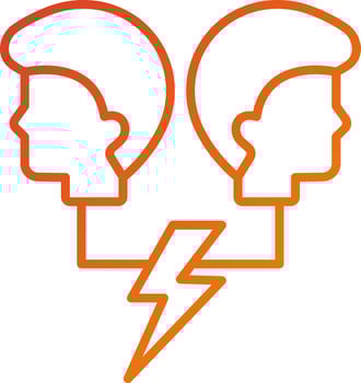Conflicting Thoughts Icon Style vector